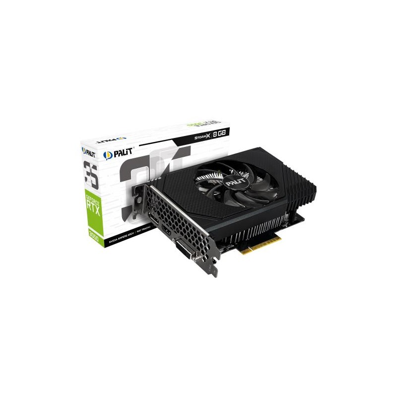 Graphics Card|PALIT|NVIDIA GeForce RTX 3050|8 GB|GDDR6|128 bit|PCIE 4.0 16x|GPU 1552 MHz|Dual Slot Fansink|1xDVI-D|1xHDMI|1xDisp