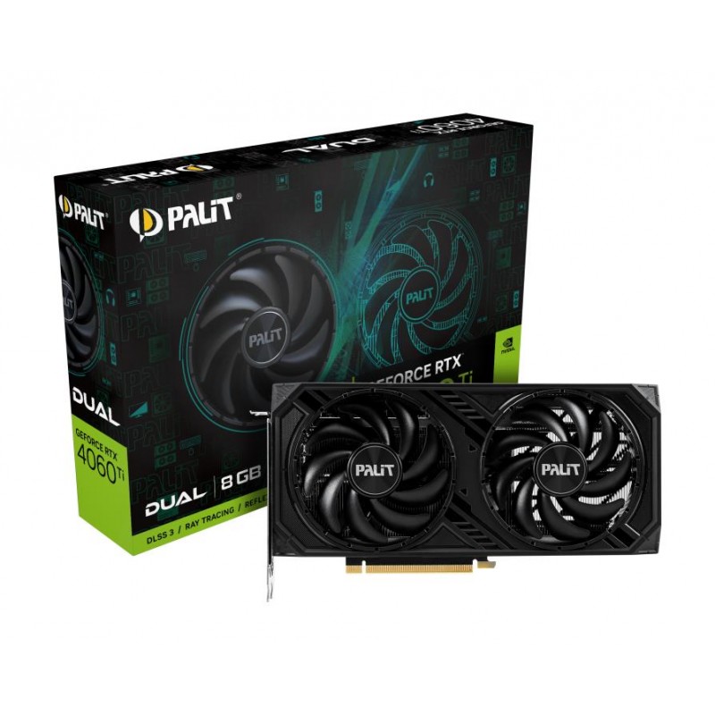 Graphics Card|PALIT|NVIDIA GeForce RTX 4060 Ti|8 GB|GDDR6|128 bit|PCIE 4.0 16x|GPU 2310 MHz|Dual Slot Fansink|1xHDMI|3xDisplayPo