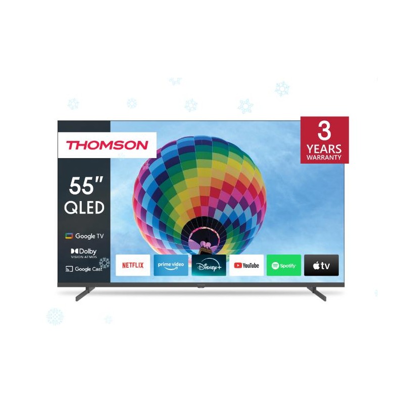 TV Set|THOMSON|55"|4K/Smart|QLED|3840x2160|Wireless LAN|Bluetooth|Google TV|Dark Grey|55QG4S14