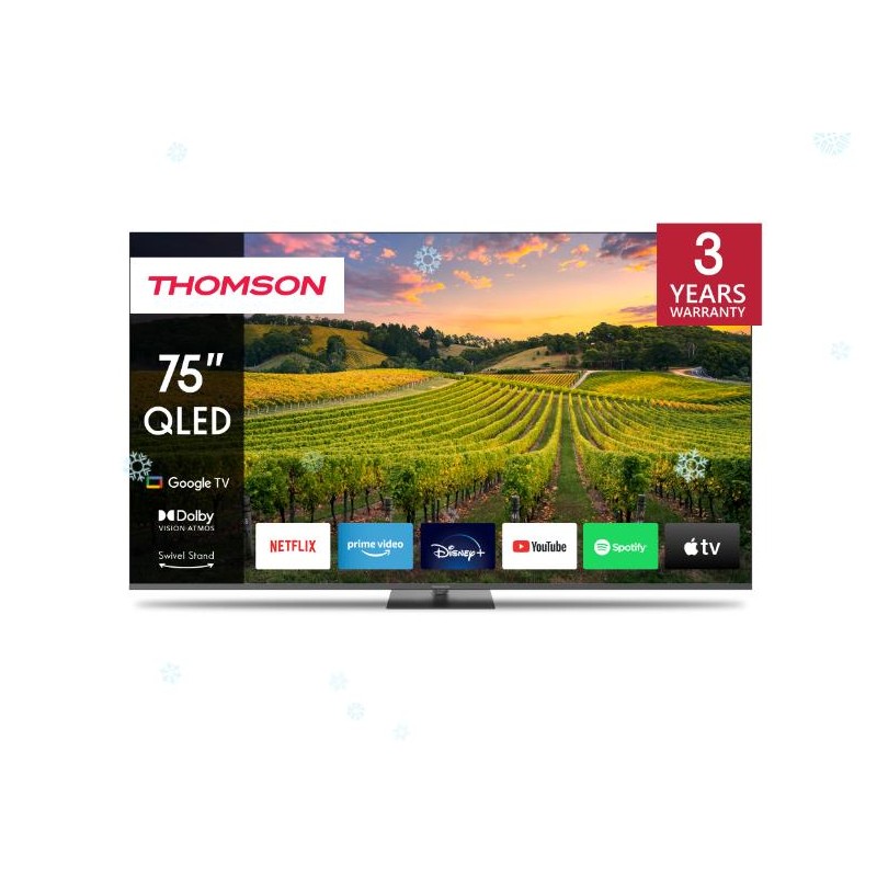 TV Set|THOMSON|75"|4K/Smart|QLED|3840x2160|Bluetooth|Google TV|75QG5C14