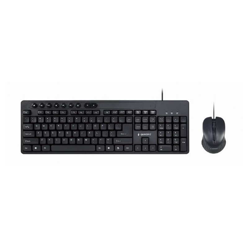 Gembird | Multimedia desktop set | KBS-UM-04 | Keyboard and Mouse Set | Wired | Mouse included | US | Black