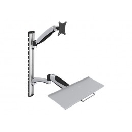 Digitus | Wall mount | Workstation | Adjustable Height, Tilt, Swivel | 27 " | Maximum weight (capacity) 6 kg | Silver