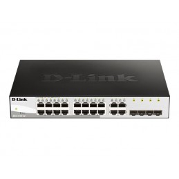 D-LINK DGS-1210-20, Gigabit Smart Switch with 16 10/100/1000Base-T ports and 4 Gigabit MiniGBIC (SFP) ports, 802.3x Flow Control