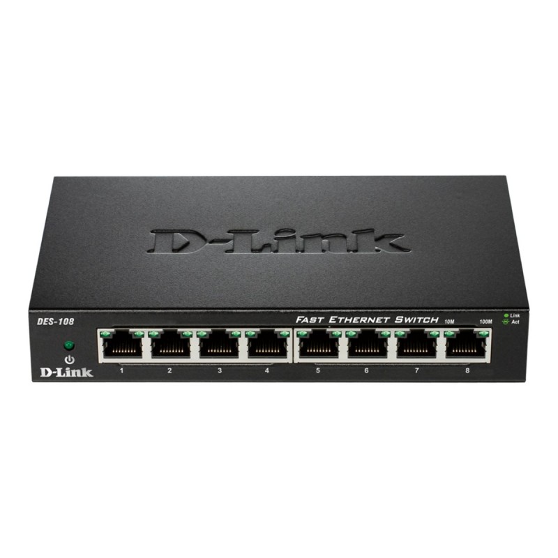 D-Link | Ethernet Switch | DES-108/E | Unmanaged | Desktop | 10/100 Mbps (RJ-45) ports quantity 8 | 60 month(s)