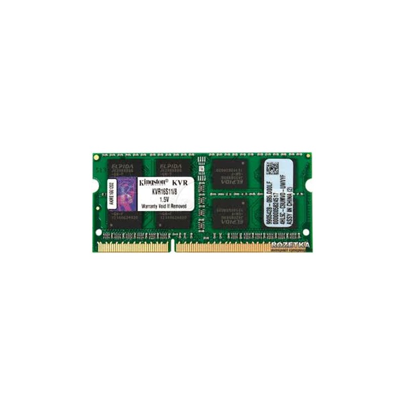 Kingston | 8 GB | DDR3 | 1600 MHz | Notebook | Registered No | ECC No