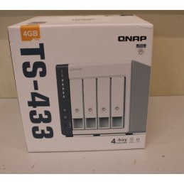 SALE OUT. QNAP TS-433-4G 4 bay ARM 4C 2.0GHz , 4 x SATA 6Gb/s 3.5"/2.5", 4GB RAM on-board,1 x GbE,1 x 2.5GbE,1 x USB3.2 Gen1 and