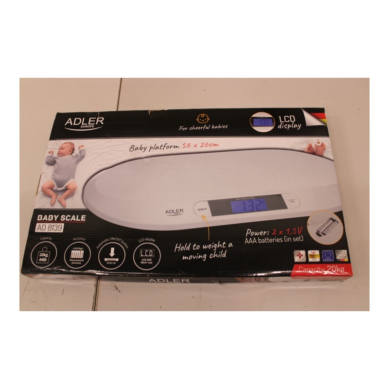 SALE OUT. Adler AD 8139 Child Scale | Adler | Adler AD 8139 | Maximum weight (capacity) 20 kg | Accuracy 10 g | White | DAMAGED 