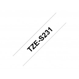 Brother | TZ-S231 Strong Adhesive Laminated Tape | Black on White | TZe | 8 m | 1.2 cm