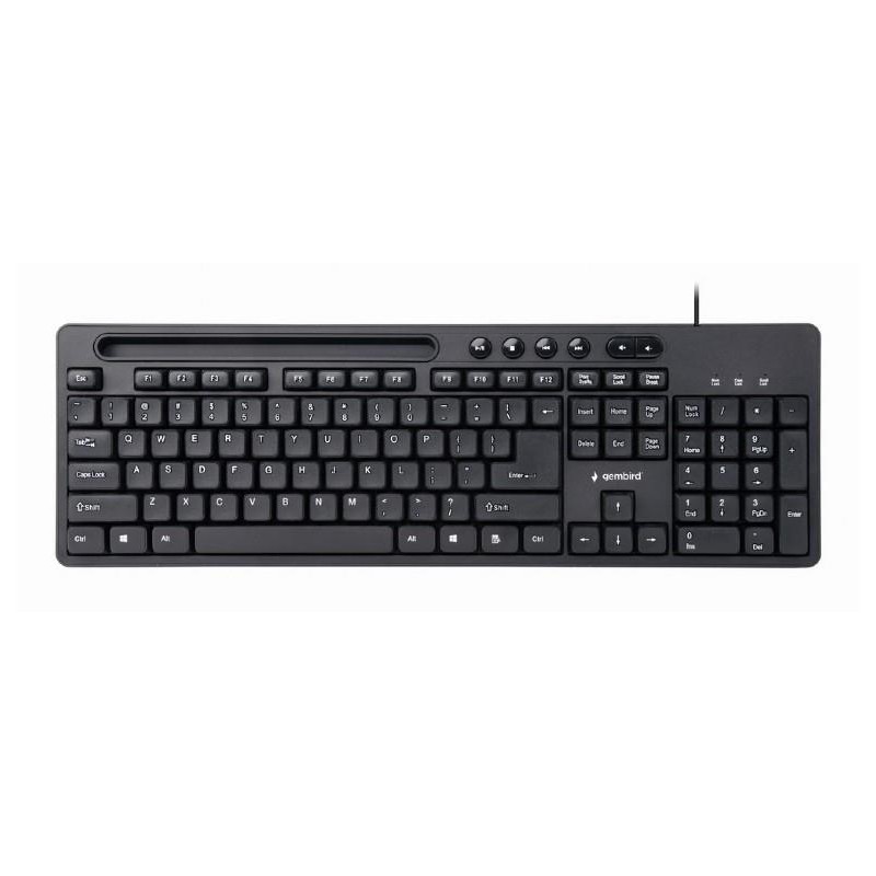 KEYBOARD MULTIMEDIA USB ENG/BLACK KB-UM-108 GEMBIRD