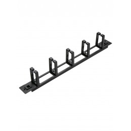 SOMI Networks | 19 Toolless Cable Management Bar with 5pcs Plastc Rings | CMB-02-TOL | Black | Ring Diameter 45x70mm