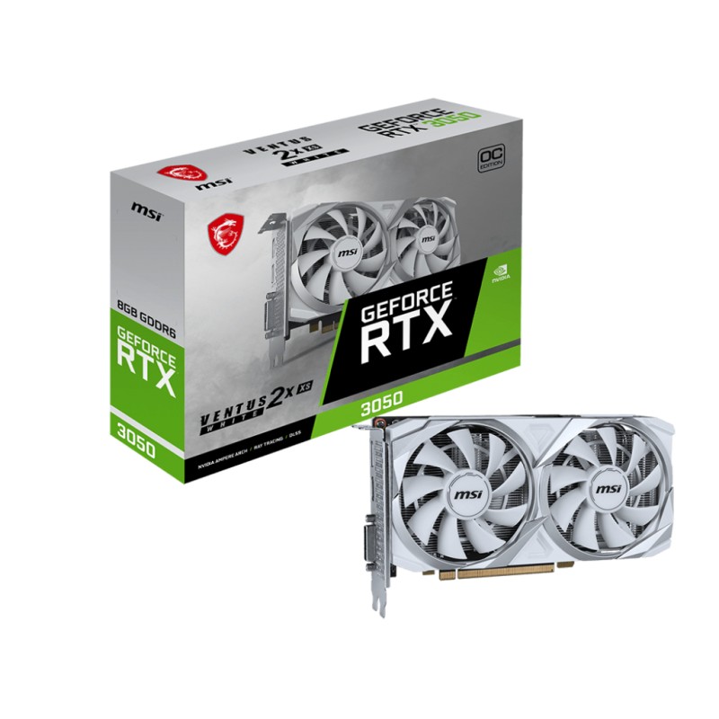 MSI GeForce RTX 3050 VENTUS 2X XS WHITE 8G OC | NVIDIA | 8 GB | GeForce RTX 3050 | GDDR6 | HDMI ports quantity 1 | 128-bit