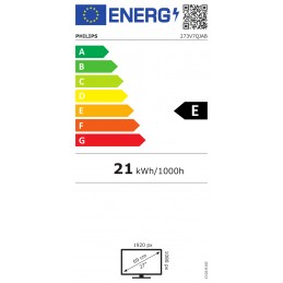 Philips | 273V7QJAB/00 | 27 " | IPS | FHD | 16:9 | 75 Hz | 5 ms | LCD pixels | 1920 x 1080 | 250 cd/m | HDMI ports quantity 1 | 