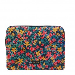 Casyx | SLVS-000023 | Casyx for MacBook | Fits up to size 13 /14 " | Sleeve | Canvas Flowers Dark | Waterproof