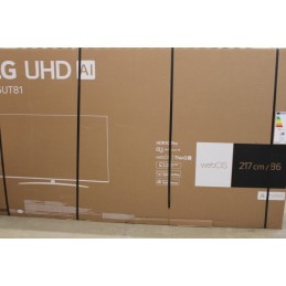 LG | AI UT81 4K TV | 86UT81003LA | 86 | Smart TV | webOS24 | UHD | Black | DAMAGED PACKAGING, USED, MISSING RUBBER PADS OF TV ST