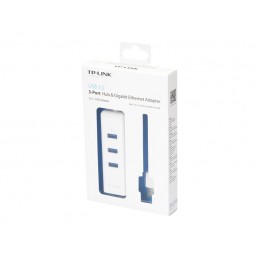 TP-LINK | USB 3.0 3-Port Hub & Gigabit Ethernet Adapter 2 in 1 USB Adapter | UE330