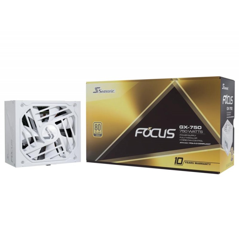 Power Supply|SEASONIC|FOCUS GX White ATX 3 (2024)|750 Watts|Efficiency 80 PLUS GOLD|MTBF 100000 hours|FOCUS-GX-750-V4-WHITE