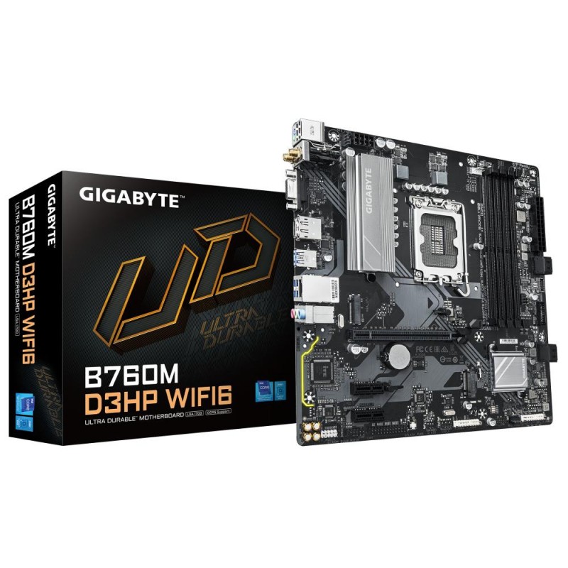 Mainboard|GIGABYTE|Intel B760 Express|LGA1700|Micro-ATX|Memory DDR5|Memory slots 4|2xPCI-Express 3.0 1x|1xPCI-Express 4.0 16x|2x