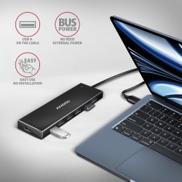 AXAGON SuperSpeed USB-A FLAT Hub | HUE-F7A