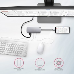 AXAGON SuperSpeed USB-C Combo 6in1 Hub | HMC-6M2