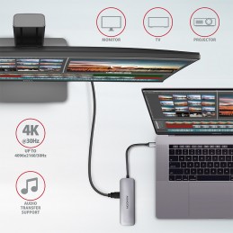AXAGON SuperSpeed USB-C COMBO 5in1 Hub | HMC-5