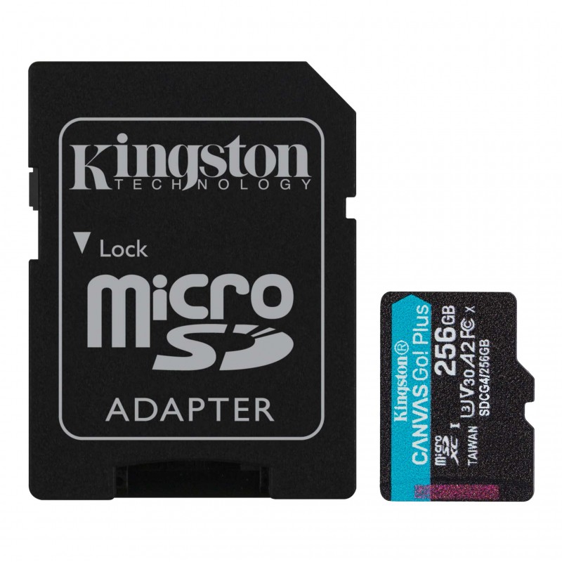 Kingston | Canvas Go! Plus | 256 GB | microSD | Flash memory class Class 10, UHS-I, U3, V30, A2