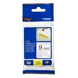 Brother | TZe-S221 Strong Adhesive Laminated Tape | Black on White | TZe | 8 m | 9 cm