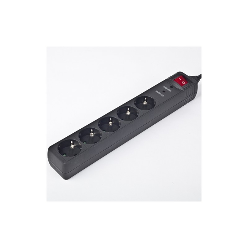 Surge Protector SPG5-C-5/ 1.5 m/ 5 Sockets/ Black