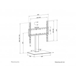 Neomounts DS45-430BL14 TV stand 1 screen - 32-55" - 0-40 kg - VESA 100x100-400x400 - height adjustment 11,6 cm - 70 swivel - bla