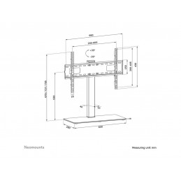 Neomounts DS45-430BL16 TV stand 1 screen - 37-70" - 0-40 kg - VESA 200x200-600x400 - height adjustment 11,6 cm - 70 swivel - bla