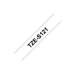 Brother | TZe-S121 Strong Adhesive Laminated Tape | Black on Clear | TZe | 8 m | 9 cm