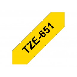 Brother | TZe-651 Laminated Tape | Black On Yellow | TZe | 8 m | 2.4 cm