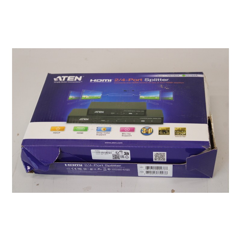 SALE OUT. | Aten | 4-Port 4K HDMI Splitter | VS184A | DAMAGED PACKAGING