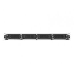 Lanberg 19" cable management brush panel 5 rings type B 1U, black | Lanberg