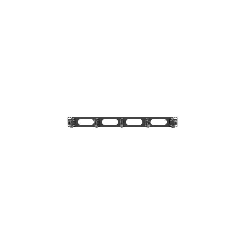 Lanberg 19" cable management panel 5 rings - type B 1U, black | Lanberg