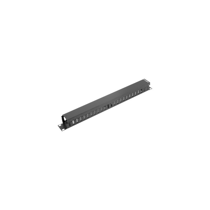 Lanberg 19" cable management panel type A 1U, black | Lanberg