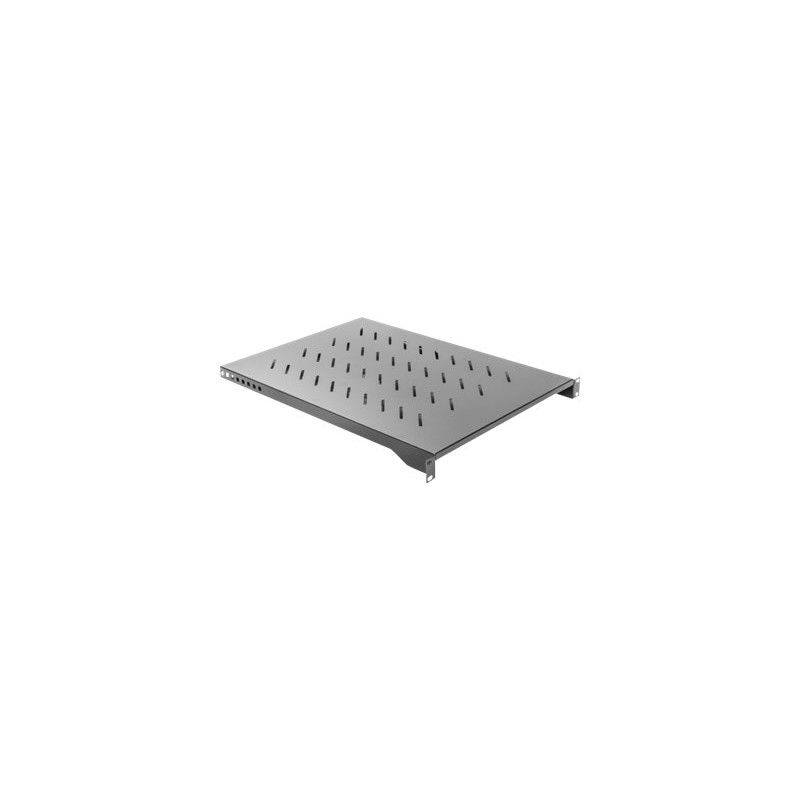 Lanberg 19" fixed shelf 1U/483x700mm max load capacity up to 15kg, black | Lanberg