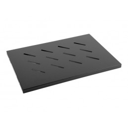 Lanberg 19" fixed shelf 1U/486x270mm max load capacity up to 120kg, black | Lanberg