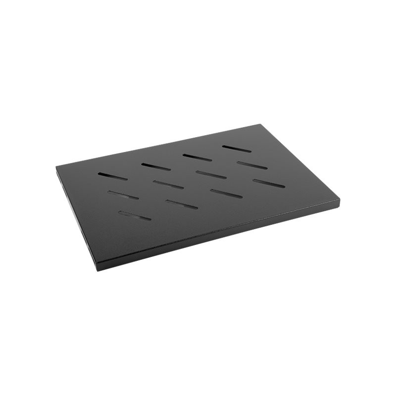Lanberg 19" fixed shelf 1U/486x270mm max load capacity up to 120kg, black | Lanberg