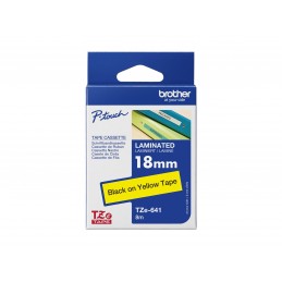 Brother | TZe-641 Laminated Tape | Black On Yellow | TZe | 8 m | 1.8 cm