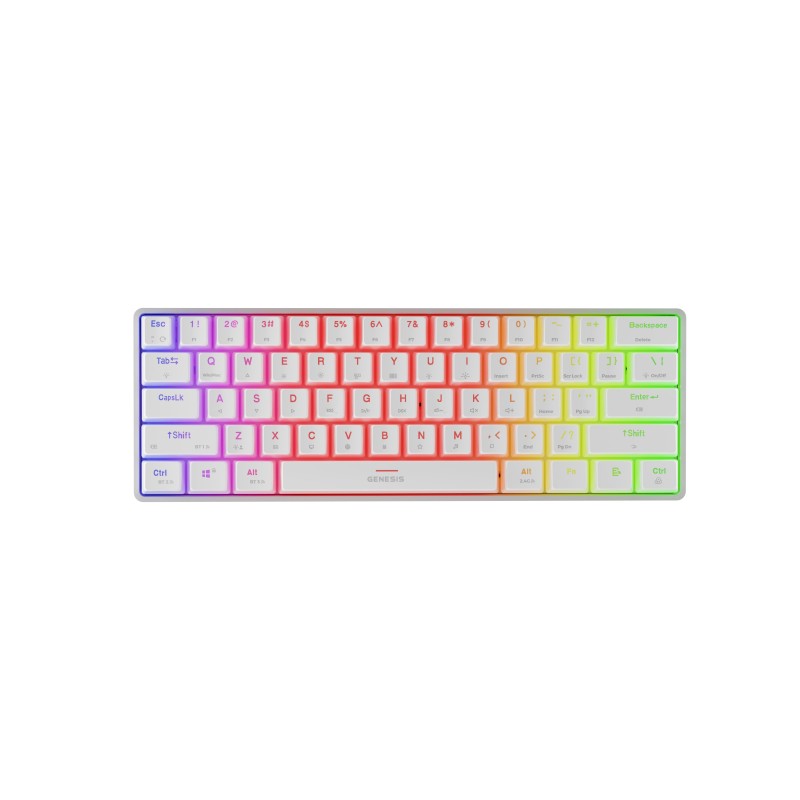 Genesis THOR 660 G2 | Gaming keyboard | Wireless/Wired | US | White | 2.4 GHz, Bluetooth, USB | Linear