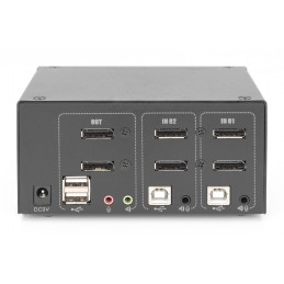 Digitus KVM Switch, 2-Port, Dual Display, 4K, DisplayPort | DS-12862
