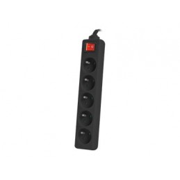 Lanberg Cable Power Strip, 5X French Outlets with Switch, Quality-Grade Copper, 1.5 m | PS1-05E-0150-BK
