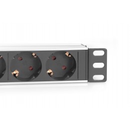 Digitus | 10 Socket Strip with Aluminum Profile, 4-way safety sockets | DN-95418