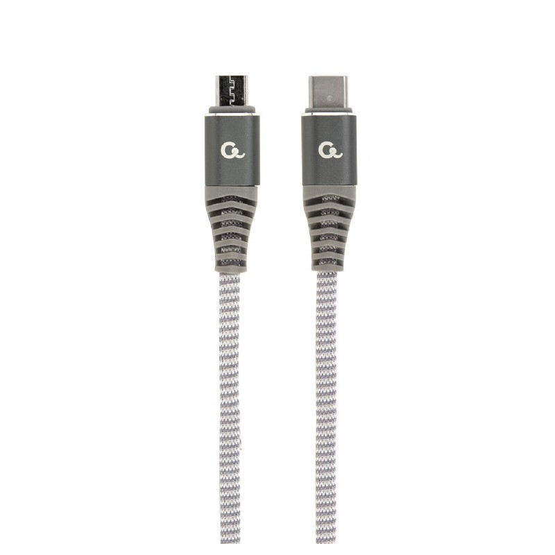 Cablexpert | Premium cotton braided USB Type-C to micro-USB charging and data cable, 1.5 m | CC-USB2B-CMMBM-1.5M