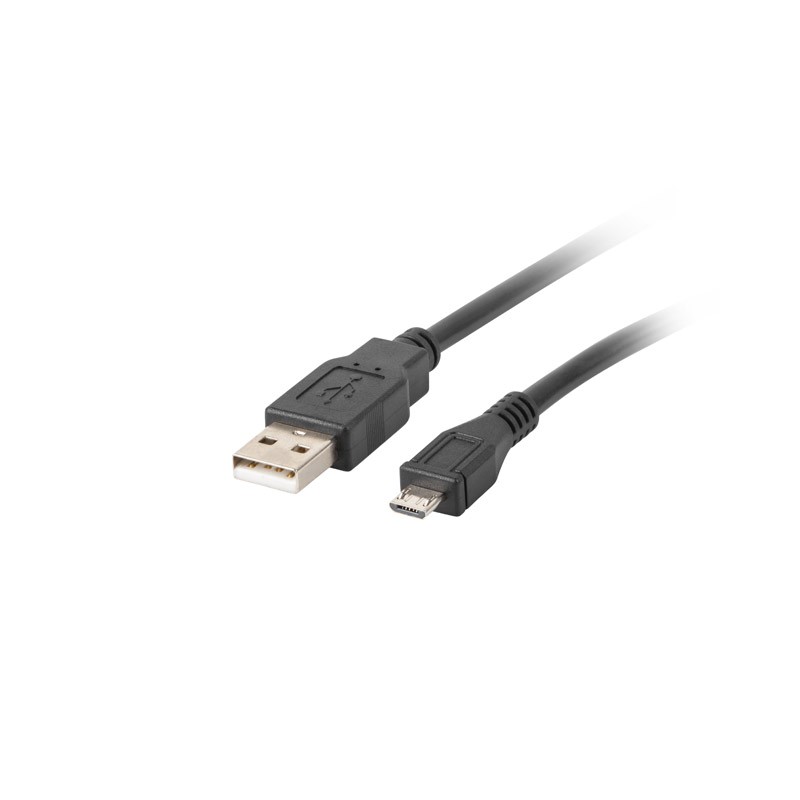 Lanberg USB Micro (M) to USB-A (M) 2.0 Cable | CA-USBM-10CC-0018-BK