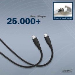 Digitus Silicone connection cable, 0.5 m | AK-300341-005-S | USB-C to USB-C