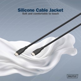 Digitus Silicone connection cable, 0.5 m | AK-300341-005-S | USB-C to USB-C