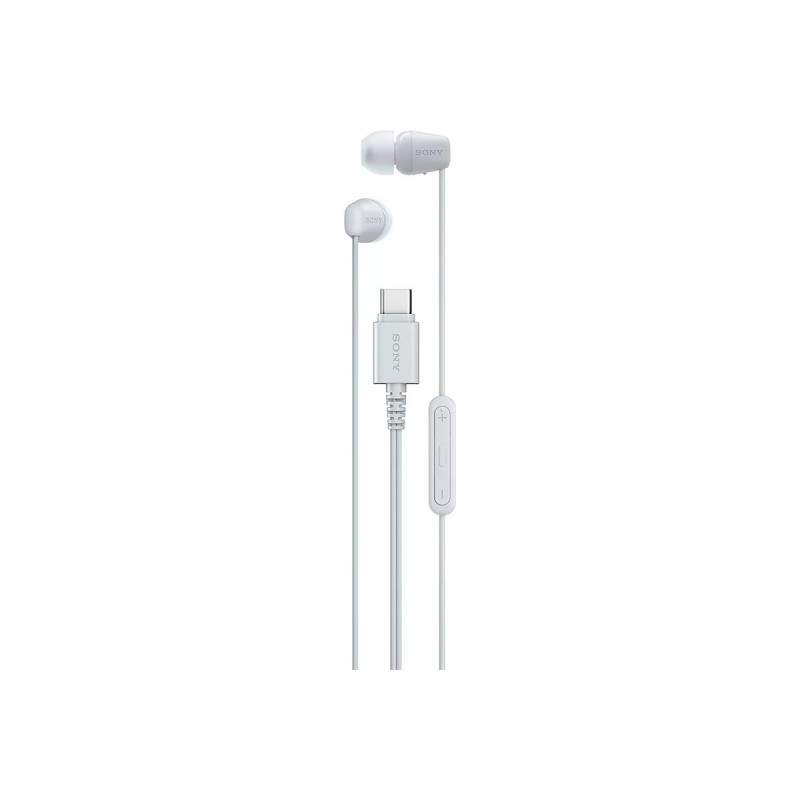 Sony IER EX15C USB C Wired Earbuds with Mic, White | Sony