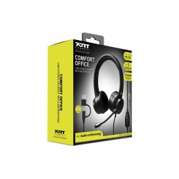 PORT CONNECT | USB Comfortable Stereo Office Microphone Headset | Built-in microphone | Wired | Black