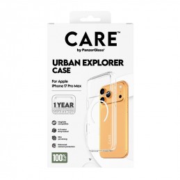 PanzerGlass Flagship Case | Back cover | Apple | iPhone 17 Pro Max | Recycled plastic | Transparent | Urban Explorer w. White Ma